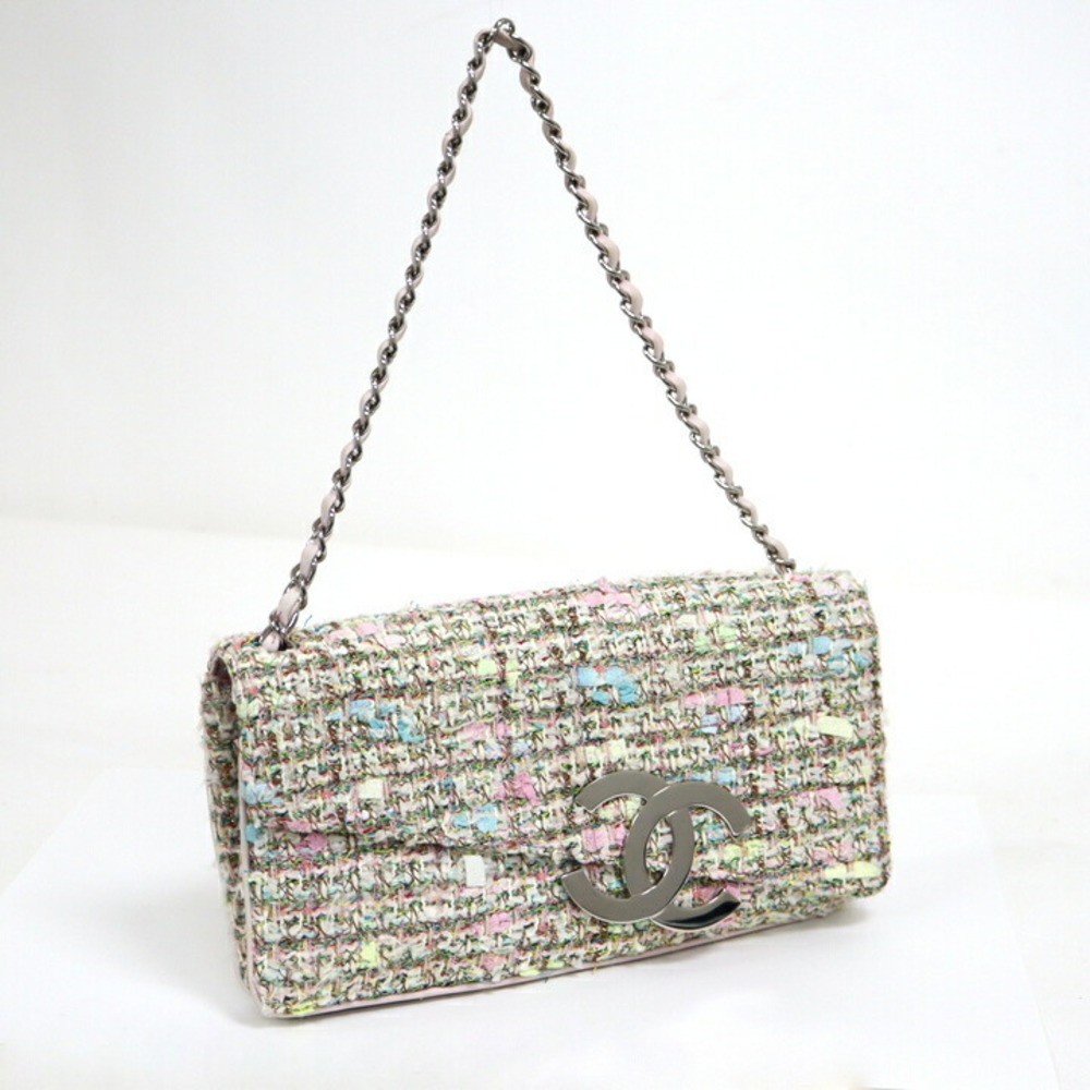 CHANEL chain tweed big coco pink multicolor